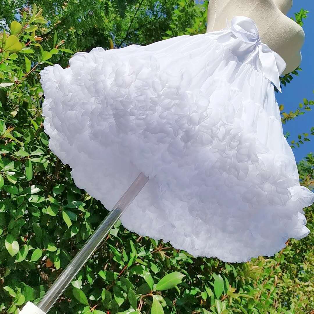 Lolita Cotton Candy Clouds Laceless Netting Petticoat for Lolita Skirts White Lining Puffy Skirt Half Skirt 
