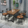 Industrial wind dining table and chair combination commercial dining shop milk tea shop table and chair restaurant solid wood iron art long square table