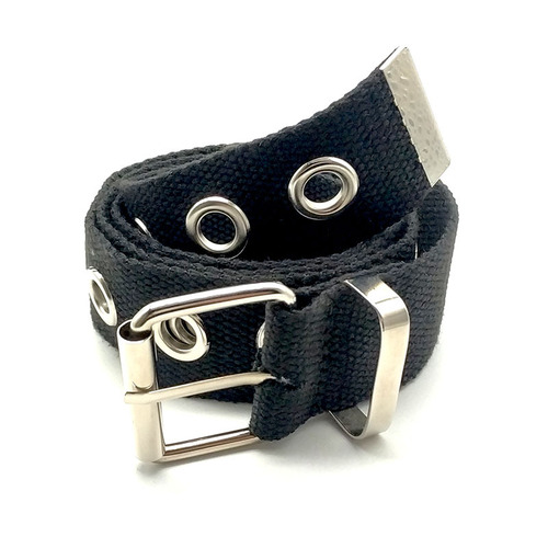 Korean style new hollow eye belt for men and women, creative casual square pin buckle head polyester trouser belt belt