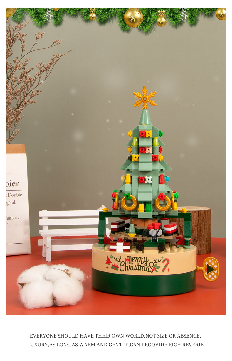 Christmas Tree Music Box Assembling Puzzle Building Blocks Toys display picture 2