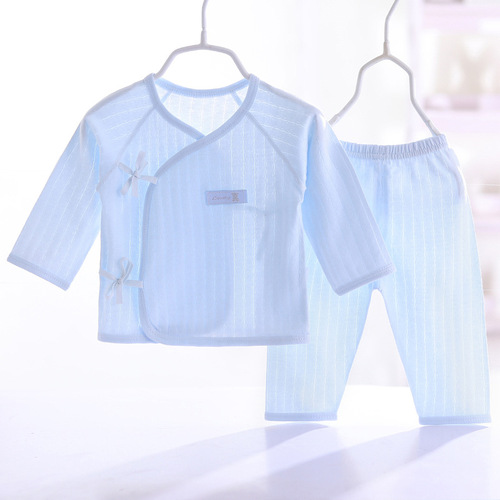 婴儿衣服夏季薄款新生儿衣服0-纯棉空调服宝宝内衣无骨和尚服套装