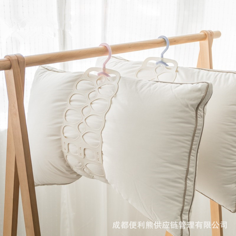 曬枕頭架子塑料多功能防風晾曬網袋陽台晾玩偶靠枕可用網兜挂袋