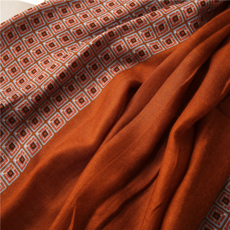 bufanda de lino y algodn rojo xidopicture6