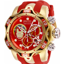 漫威限量钢铁红色INVICTA英弗它同款欧美热销石英男士手表
