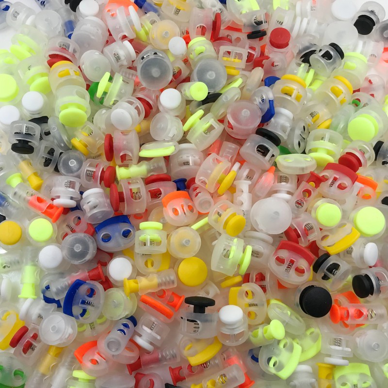 Manufactor goods in stock supply transparent colour Pig nose buckle Double hole cylinder Button mushrooms Color spring buckle