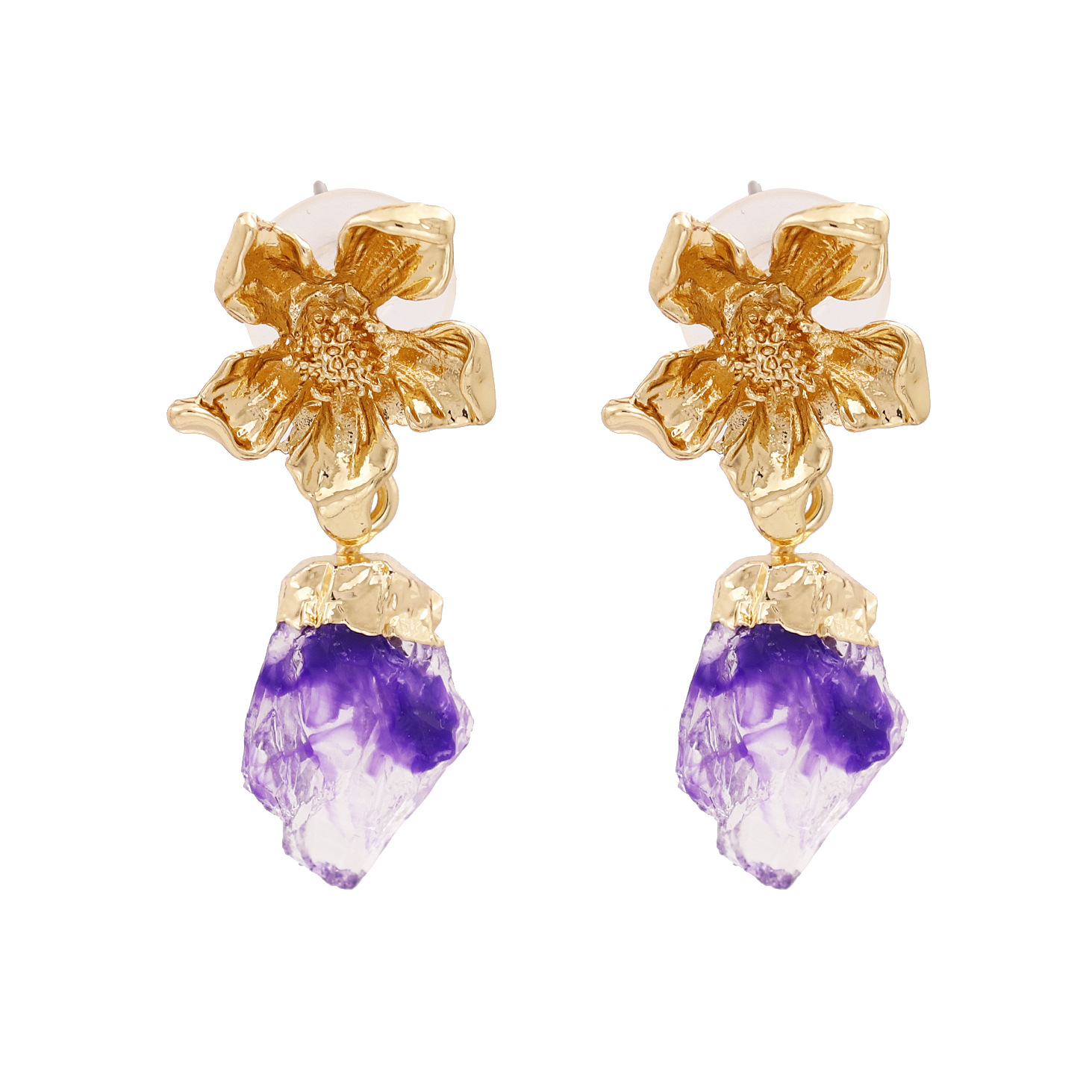 New Fashion Simple Alloy Flower Resin Earrings Wholesale display picture 2