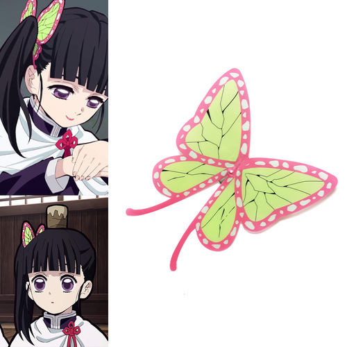 Demon Slayer COSPLAY props Tanjiro earrings Ni Douzi bamboo tube butterfly Ninka Nahu hair accessories
