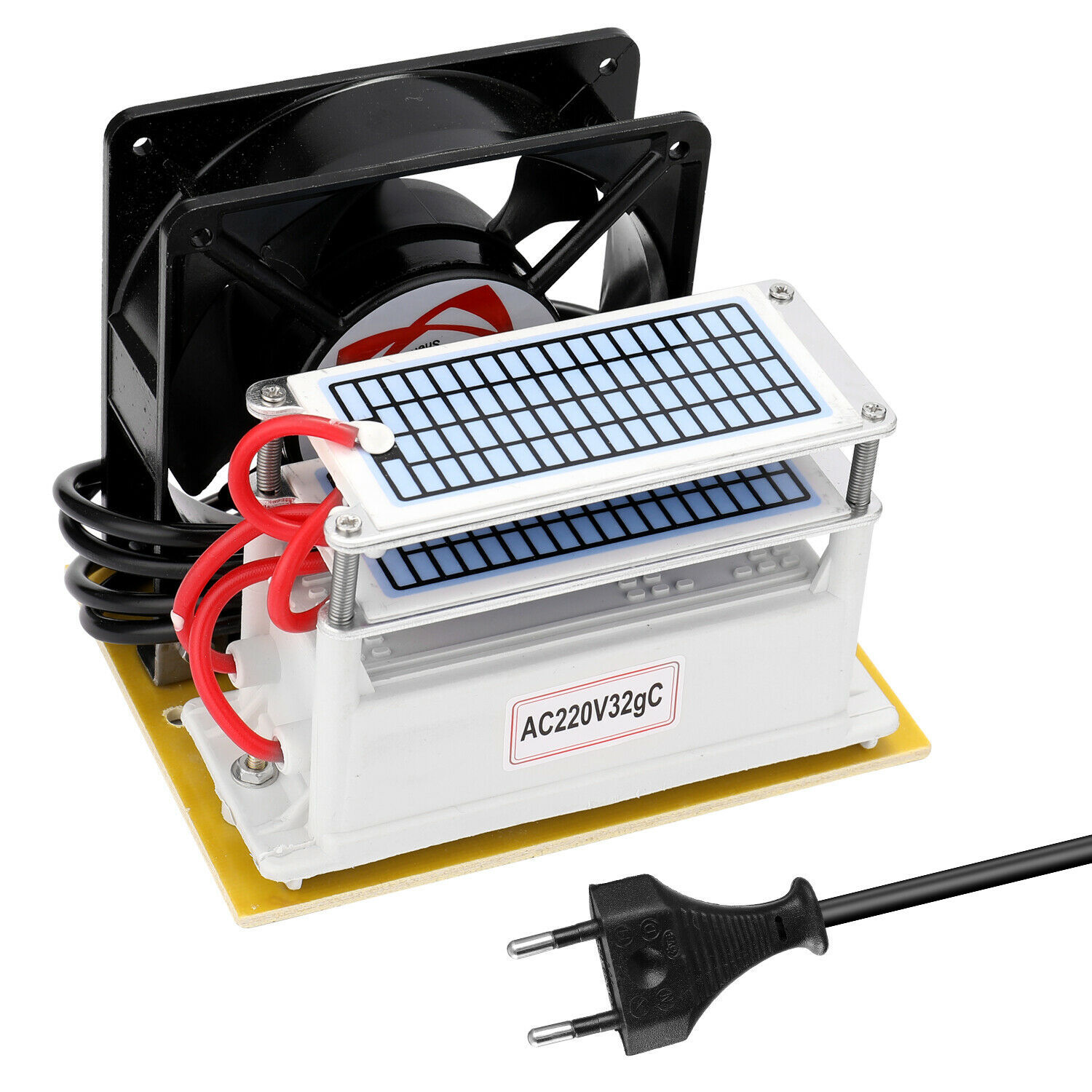 32克臭氧发生器   简易整机带风机插头  蓝膜防潮陶瓷片