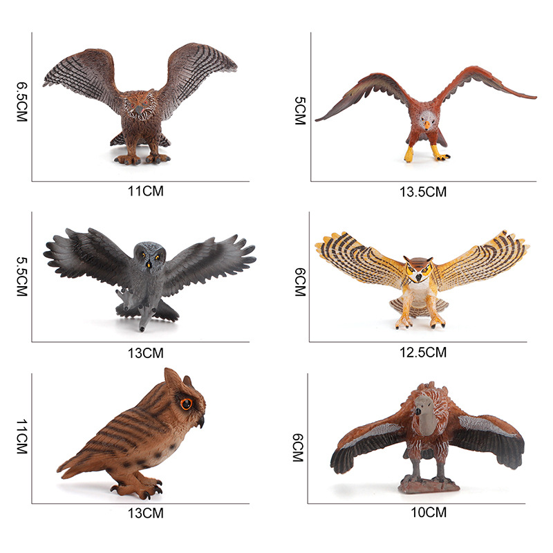 Transfronterizo nuevo juguete modelo de pájaro de simulación para niños búho carpintero talla cognitiva decoración juguete