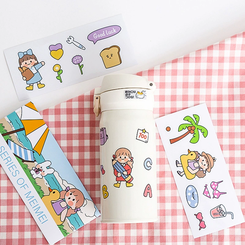 Ins Южная Корея оригинальный милый мультяшный термос Водонепроницаемая наклейка ПВХ чашка для воды ручной счет наклейка для ноутбука