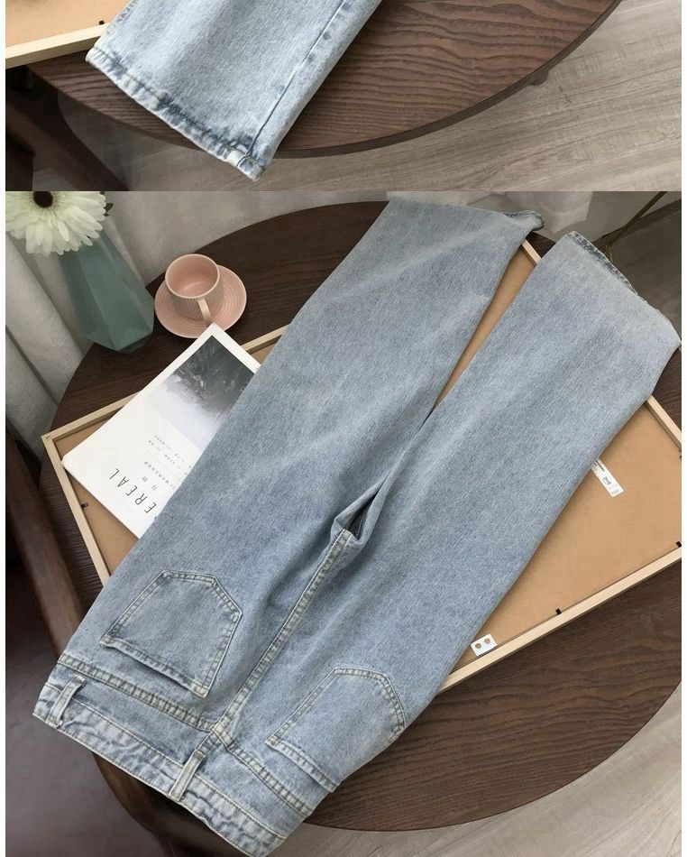 Women'S Daily Retro Solid Color Full Length Washed Jeans display picture 5