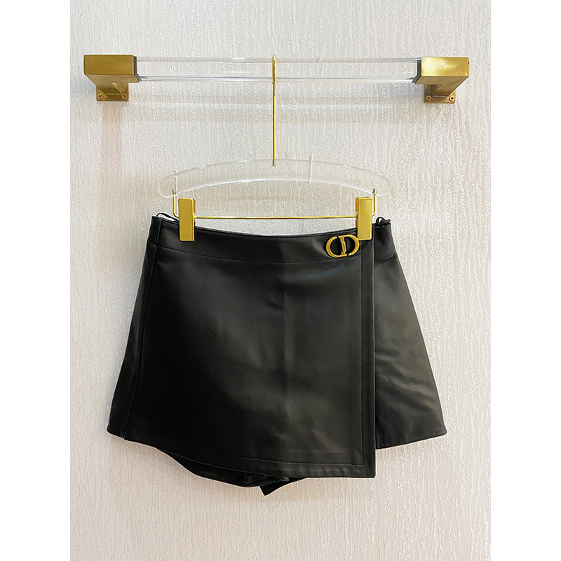 YUMEVER2020楊穎baby同款秋冬進口小羊皮真皮半身裙褲短裙A字高腰