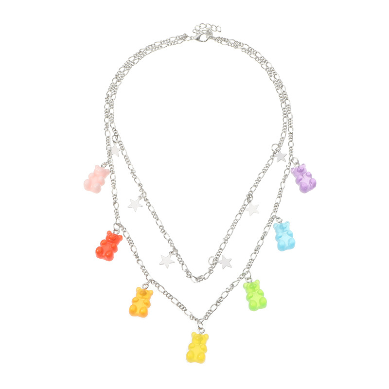 Collier En Alliage D&#39;ours À 7 Couleurs De Gelée Transparente À La Mode Pour Les Femmes Nihaojewelry display picture 7