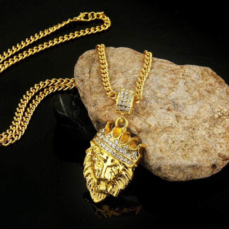 New Necklace Wholesale Fashion Hiphop Big Gold Full Diamond Necklace display picture 57