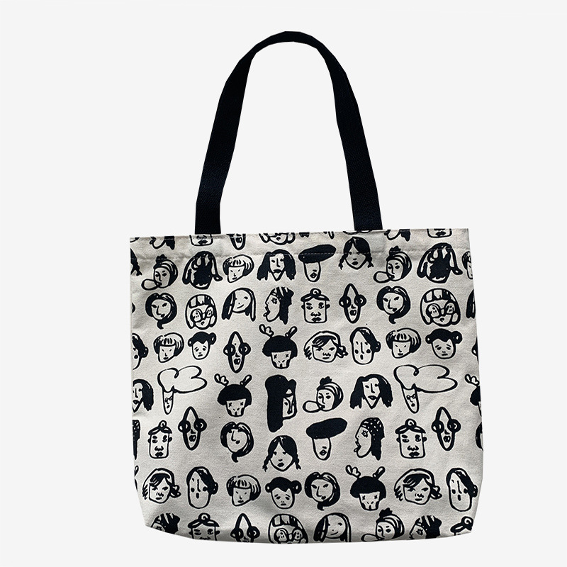 Otoño e Invierno nuevo gran capacidad bolsa de lona de hombro de las mujeres ulzzang retro lindo viaje de trabajo Estudiante bolsa de tela ins