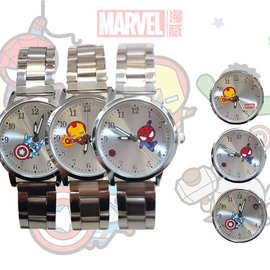 2021新款卡通儿童男孩女孩学生动漫Q版不锈钢带防水手表