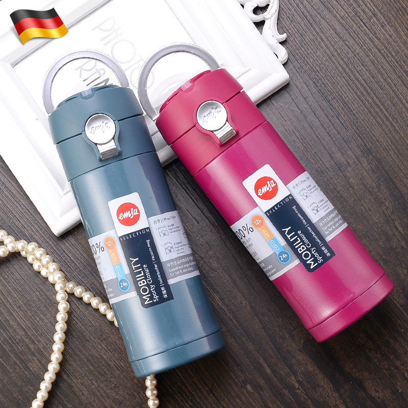 emsa爱慕莎保温杯 德国正品捷程不锈钢运动便携水杯弹开杯360ml|ru