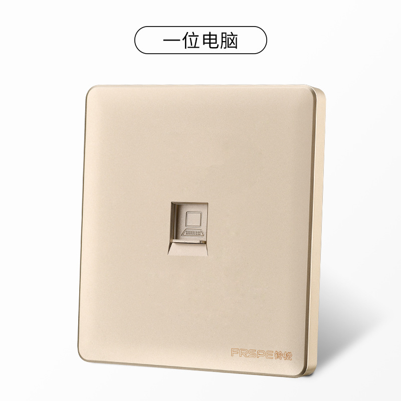 Panel de interruptores Bellson Osaka dorado tipo 86, interruptor de arco, enchufe de cinco orificios, placa de plástico ignífuga, fabricante, venta al por mayor