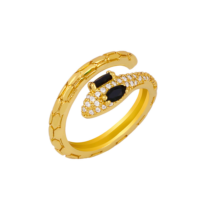 Anillo De Serpiente Simple De Diamante Anillo De Serpiente De Apertura Ajustable Hembra display picture 5