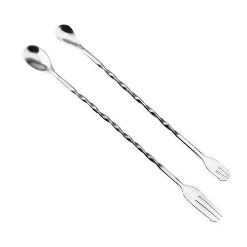 304 Stainless Steel Long Bar Spoon Long Handled Stirring Stick Cocktail Stirring Stick Coffee Milk Tea Stirring Spoon Spiral Bar More