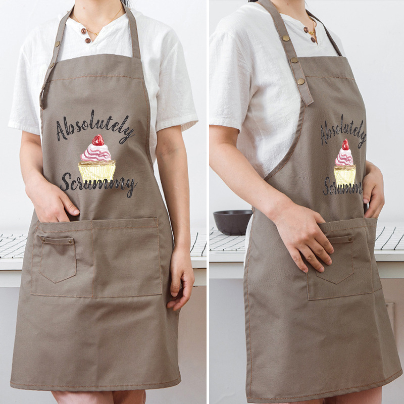 Estilo coreano moda hogar delantal cocina a prueba de aceite anti-fouling arte pintura pareja personalidad logotipo imprimible