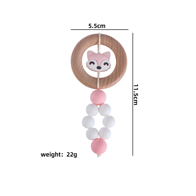 Bebé creativo Beech anillo juguete teether nueva historieta Fox silicona teether palo Amazon caliente