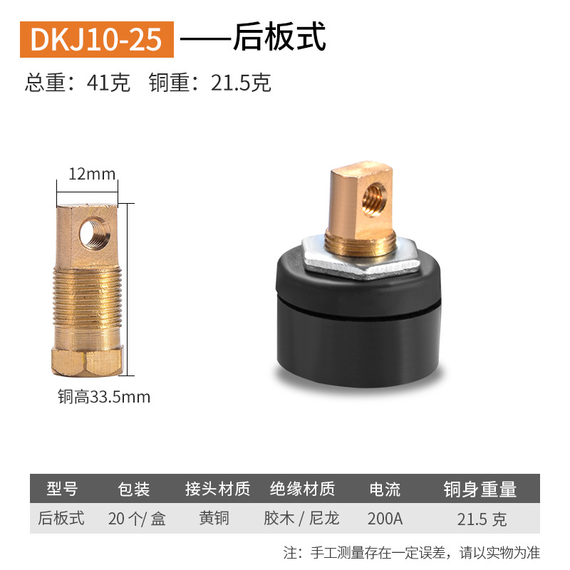 Back panel dkj10-25 20 pcs/box (black)