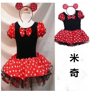 Cross-border exclusive supply of Minnie polka sequined tutu skirt for primary and middle school children, children's headband dance costume, ballet skirt