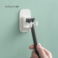 Plastic adhesive hook bathroom wall-mounted shaver rack plug storage rack bathroom punch-free storage rack wholesale