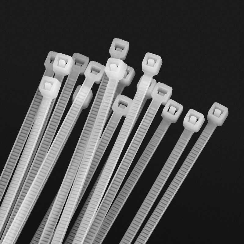 自锁式尼龙扎带3*120-4*200 塑料固定扎线带电线扎线束带白色