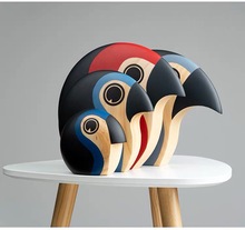 北歐跨境工藝風鵡鸚擺件實木裝飾品木玩高端擺件純手工藝術品