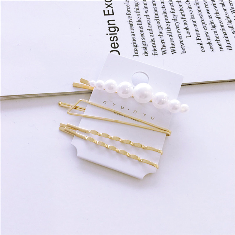 Fashion Geometric Alloy Plating Artificial Pearls Hair Clip 1 Set display picture 13