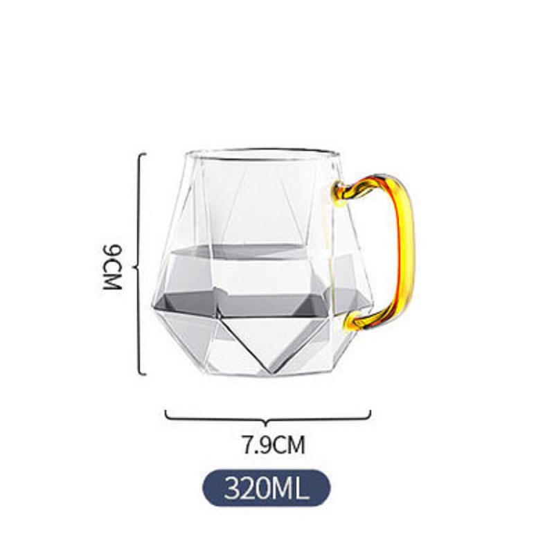 Fábrica al por mayor diamante botella de agua fría gran capacidad vidrio borosilicato resistente al calor botella de agua fría hogar taza de agua hervida conjunto