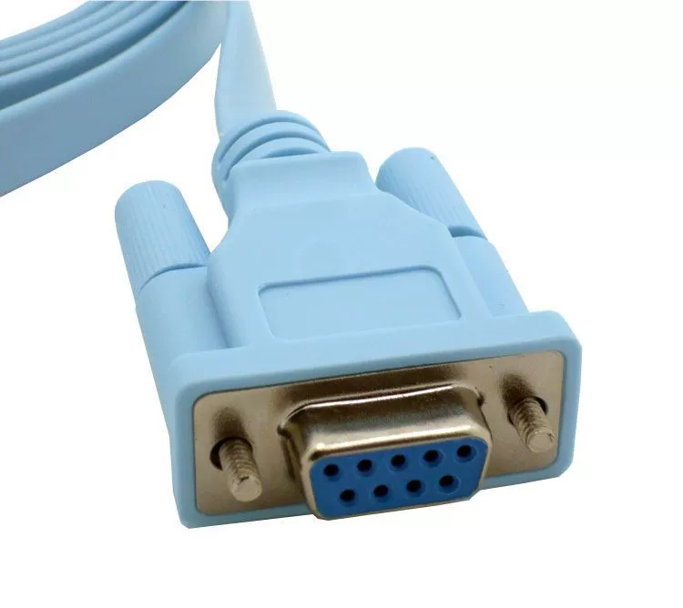 Синий плоский сетевой кабель RJ45 к RS232 для разъема DB9F/8P8C, длина 1,8–5 метров, вращающееся соединение