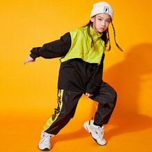 女童嘻哈秋季hiphop儿童演出服机能风卫衣卫裤街舞运动练舞表演服