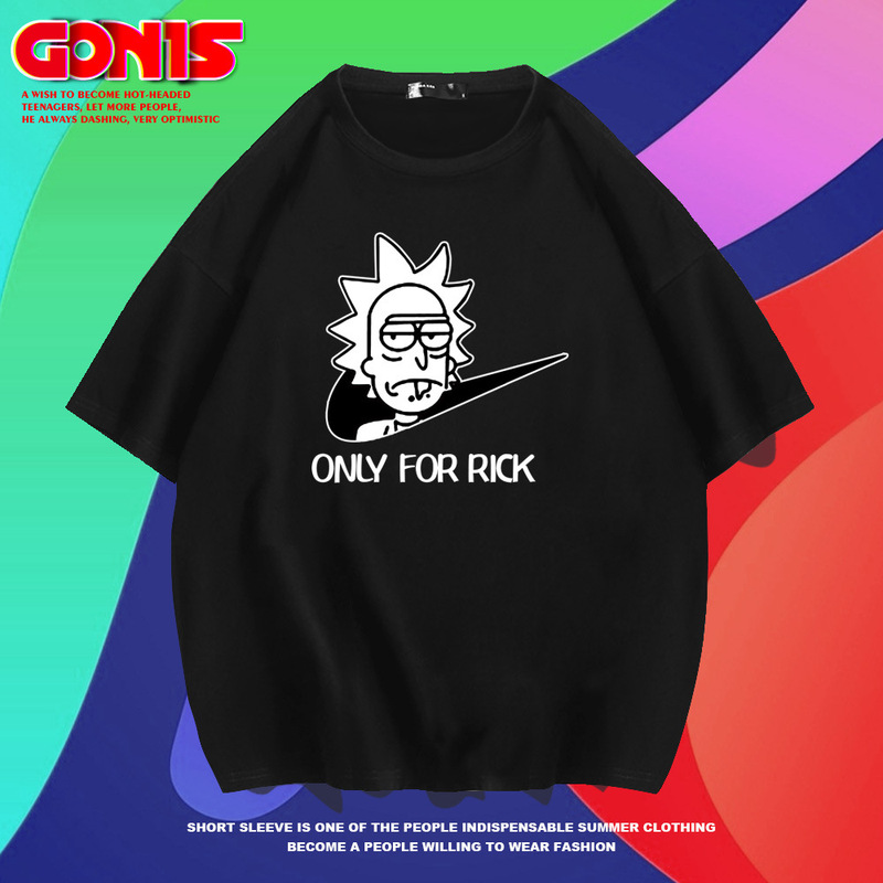 rick morty Joint Short-sleeved T-shirt Men's Fashion Brand rick and morty Summer Loose Half-sleeved Clothes Y