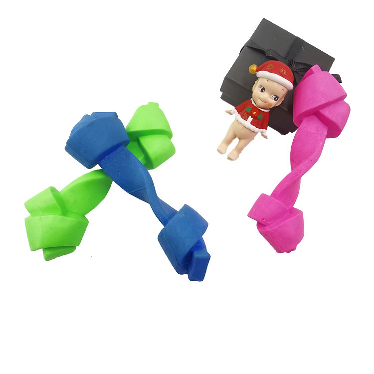 Fabricante en stock transfronterizo nuevo TPR nudo hueso perro aliviando tapado divertido molar resistente a la mordedura juguete para mascotas