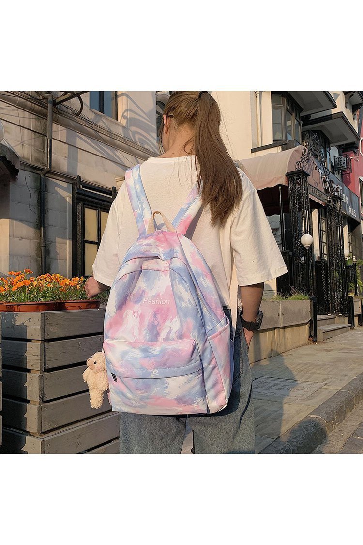 Schoolbag New Korean Fashion Gradient Color Tie-dye Girl Student Schoolbag Backpack Wholesale Nihaojewelry display picture 12