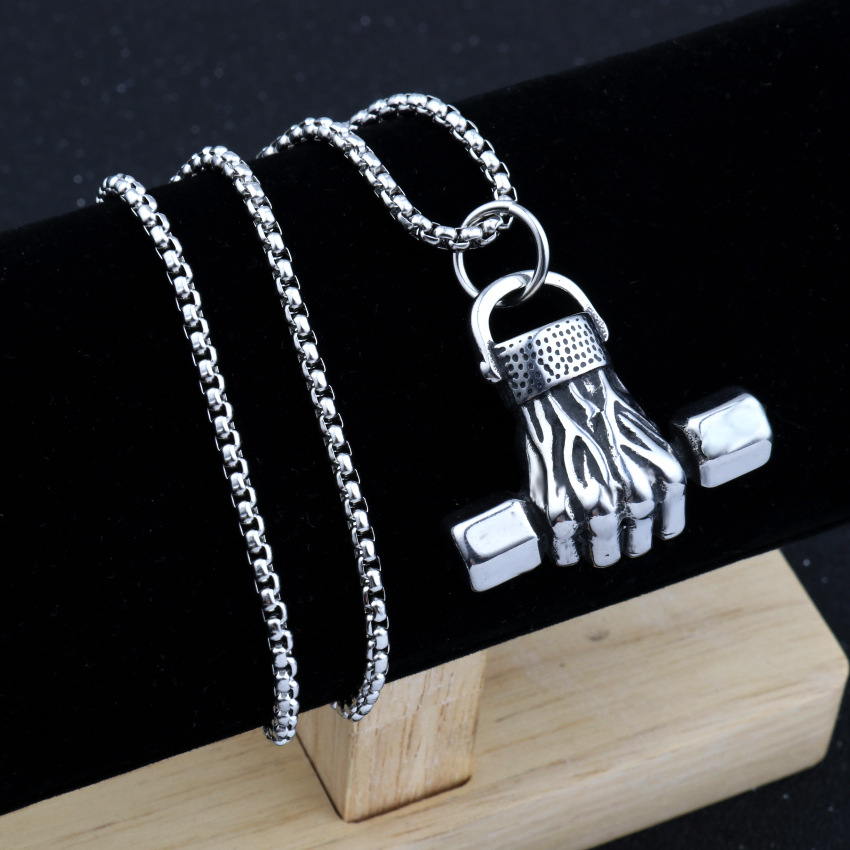 Fist Pendant Necklace For Men In Titanium Steel Trendy Accessory_voghion.com