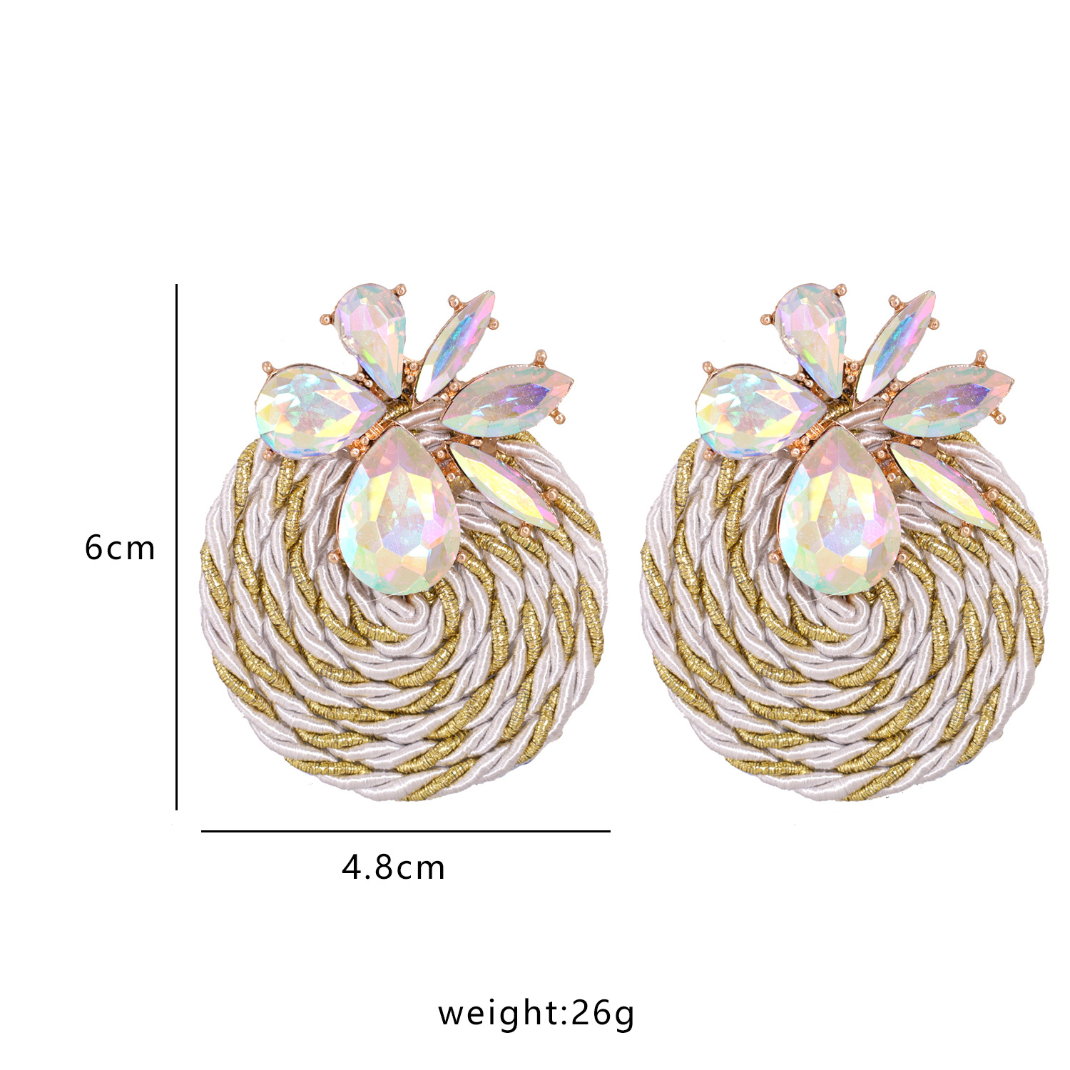 Fashion Rhinestone Round Earrings display picture 1