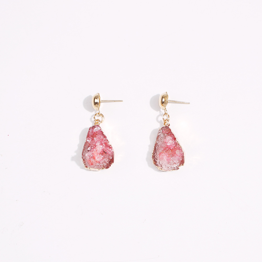 New Fashion Imitation Natural Stone Jewelry Earrings Simple Geometric Drop Shape Resin Pendant Earrings display picture 13