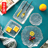 Japanese -style irregular hammer patterns, Phnom Penh glass plates creative ice dew fruit salad sushi sushi dinner table tableware