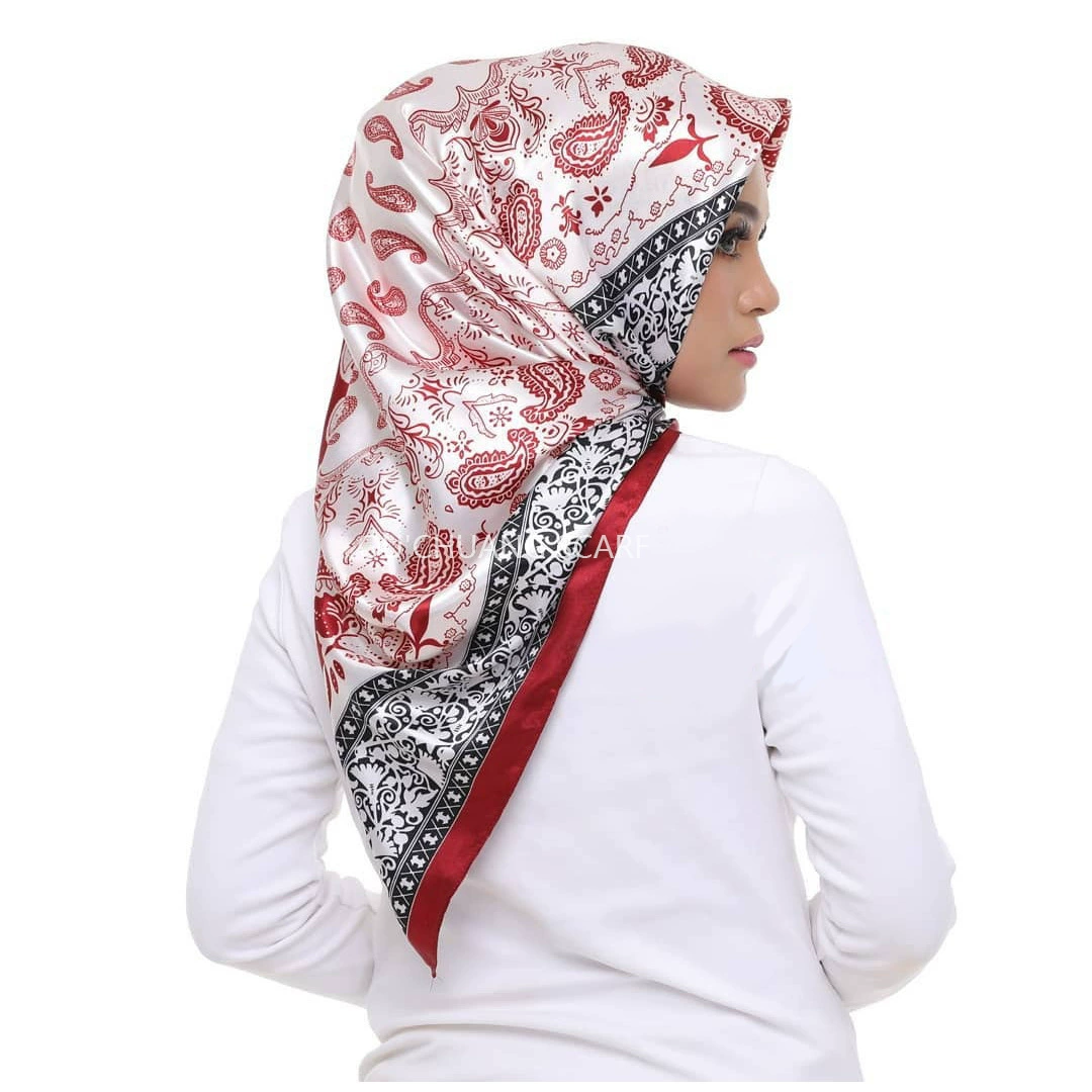 Шелковый шарф, LAZADA, 90×90 см, тонкая вязь, из Малайзии