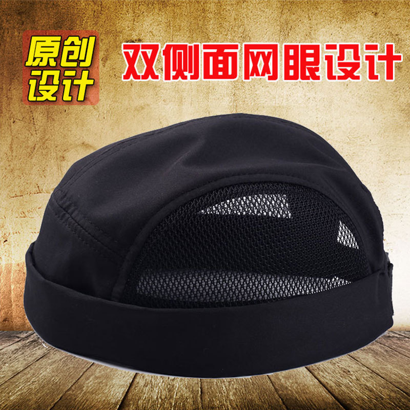 Hat Men's Brimless Melon Skin Hat Summer Yuppie Landlord Hat Women's Thin Trendy Brand Quick-Drying Hat Men's Ultra-Thin Breathable Retro