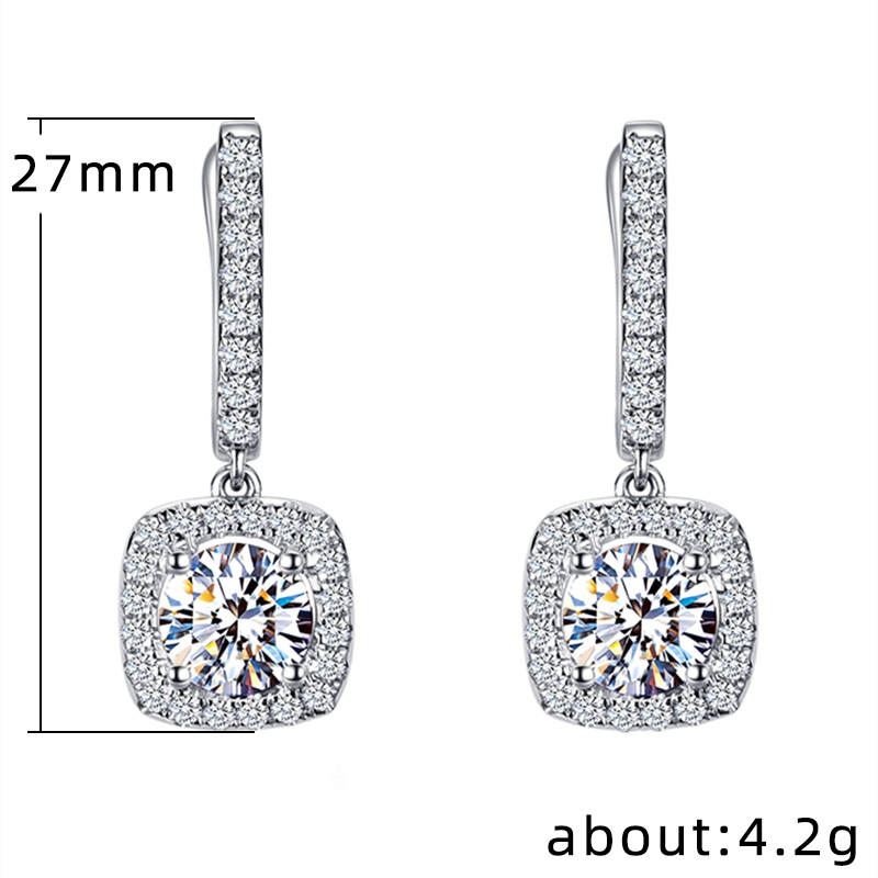 New Exquisite Micro-inlaid Zircon Wild Ear Buckle European And American Copper Ear Accessories display picture 1
