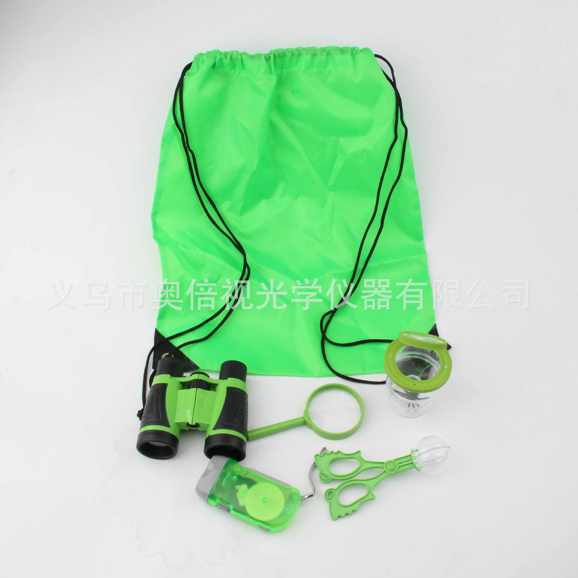 儿童户外探索旅行野营昆虫观察放大镜望远镜指南针口哨用品套装