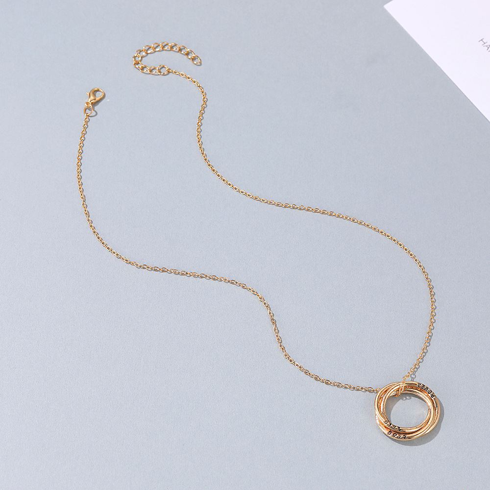 New Fashion Multi-layer Circle Girls Power Alloy Necklace Clavicle Chain display picture 7