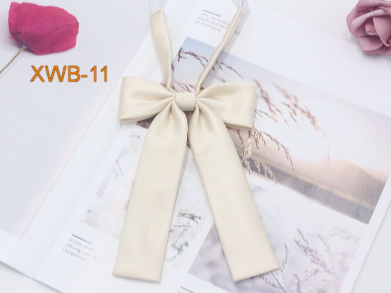 Pajarita de mango largo pequeño de sarga de color sólido, pajarita, punto de flor al por mayor, traje de marinera casual coreano para mujer, pajarita uniforme JK