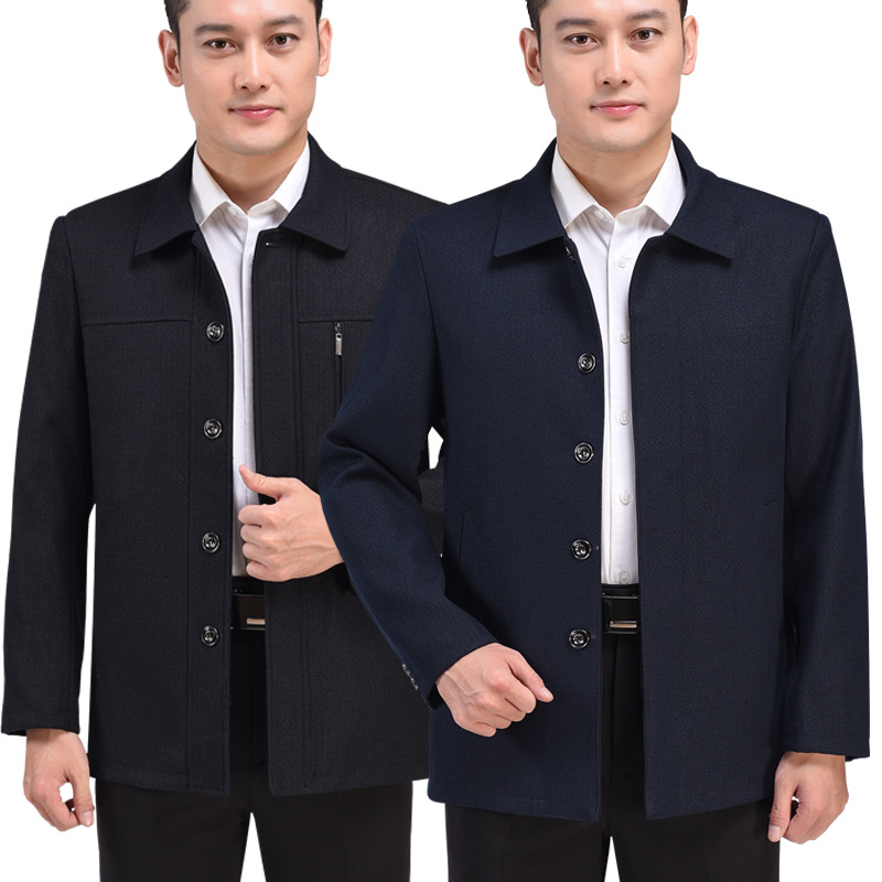 spring and autumn winter Middle-aged and elderly people coat Jacket man the elderly spring and autumn men's wear middle age Lapel coat Dad installed