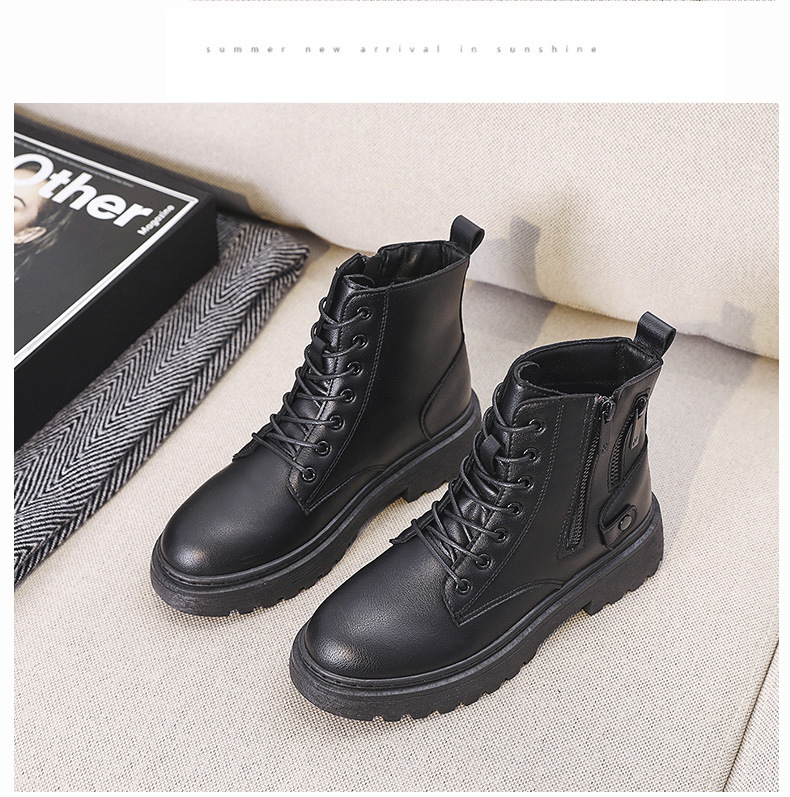 autumn and winter lace-up flat-bottom short boots  NSNL30457